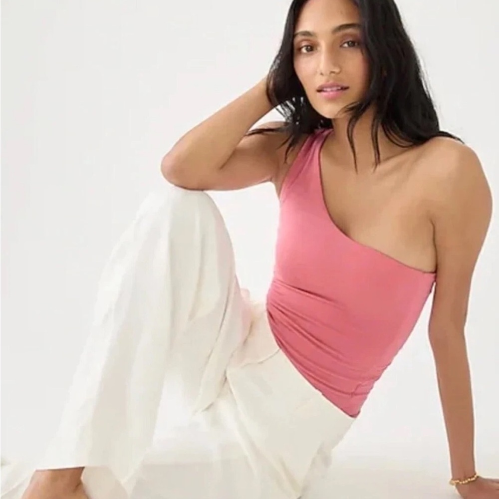 NWT J. Crew FormKnit One-Shoulder Tank Top Pink Size Medium